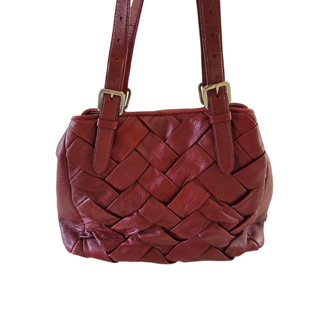 Cole Haan Woven Red Leather Purse Should Straps Bag